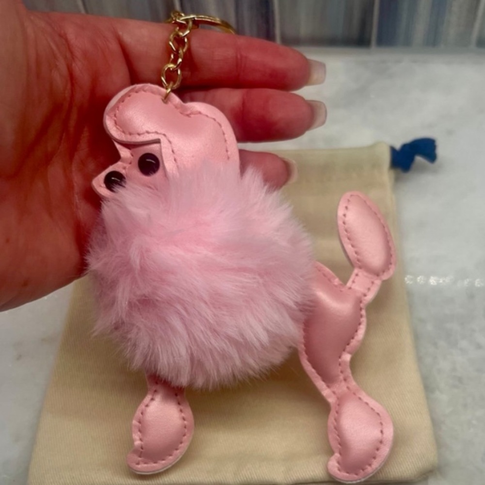 Pink Poodle purse/bag charm Keychain